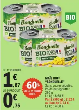 E.Leclerc "BONDUELLE" Maïs bio offre