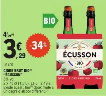 E.Leclerc "ÉCUSSON" Cidre brut bio offre