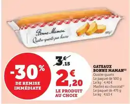 Hyper U Bonne maman - gateaux offre