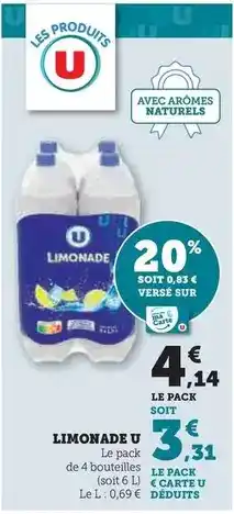 Hyper U U - limonade offre