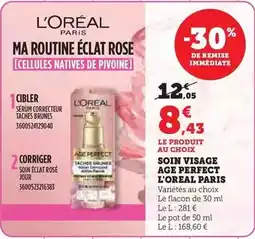 Hyper U L'oréal - soin visage age perfect paris offre