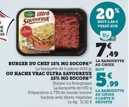 Hyper U Socopa - burger du chef 15% mg offre