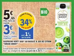 E.Leclerc "GREEN SHOOT" Gaspacho vert bio au basilic & jus de citron offre