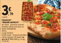 E.Leclerc "MAISON SAPRESTI❞ Focaccia offre