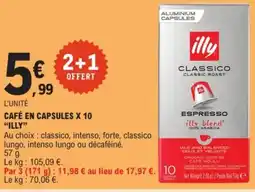 E.Leclerc "ILLY" Café en capsules x 10 offre