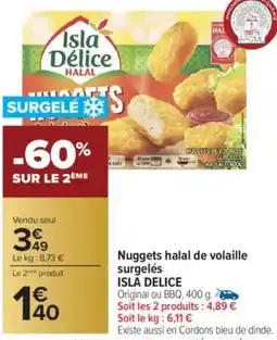 Carrefour Nuggets halal de volaille surgelés isla delice offre