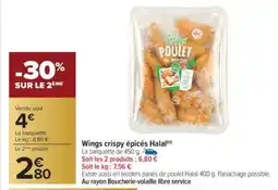 Carrefour Wings crispy épicés halal offre