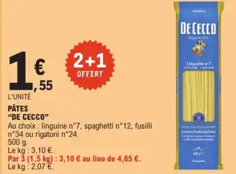 E.Leclerc DE CECCO Pâtes offre