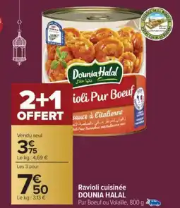 Carrefour Ravioli cuisinée dounia halal offre