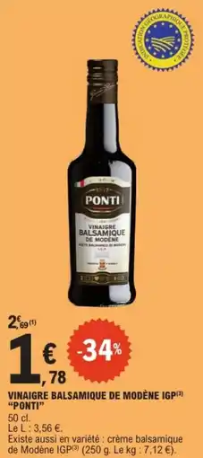 E.Leclerc "PONTI" Vinaigre balsamique de modène igp offre