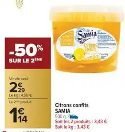 Carrefour Citrons confits samia offre