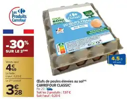 Carrefour Œufs de poules élevées au sol carrefour classic offre