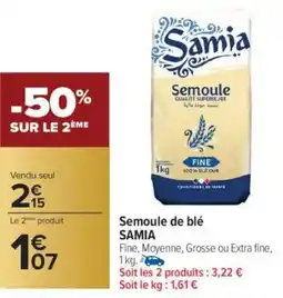 Carrefour Semoule de blé samia offre