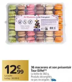 Carrefour 36 macarons et son présentoir tour eiffel offre