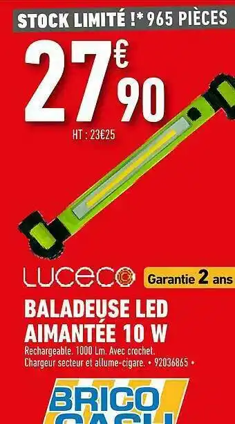 Brico Cash Baladeuse Led Aimantée 10 W Luceco offre