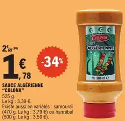E.Leclerc "COLONA" Sauce algérienne offre