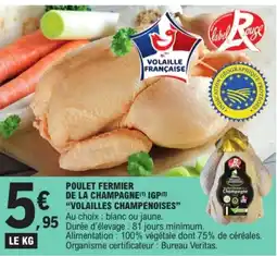 E.Leclerc Poulet fermier de la champagne igp(5) "volailles champenoises" offre