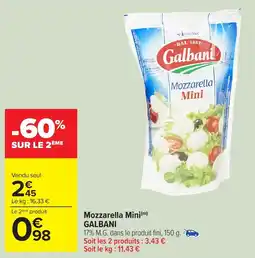 Carrefour Market Mozzarella mini galbani offre