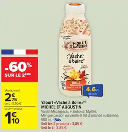 Carrefour Market Yaourt vache à boire michel et augustin offre