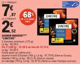 E.Leclerc "LABEYRIE" Saumon norvège offre