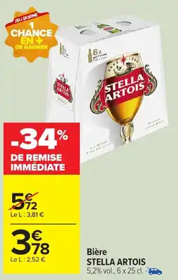 Carrefour Market Bière stella artois offre