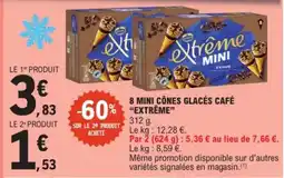 E.Leclerc "EXTREME" 8 mini cônes glacés café offre