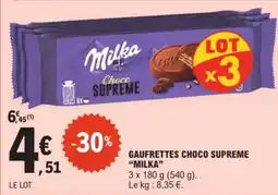 E.Leclerc "MILKA" Gaufrettes choco supreme offre
