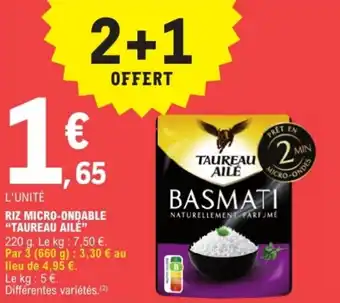E.Leclerc "TAUREAU AILÉ” Riz micro-ondable offre