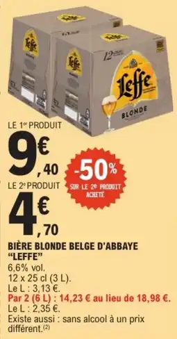 E.Leclerc "LEFFE" Bière blonde belge d'abbaye offre