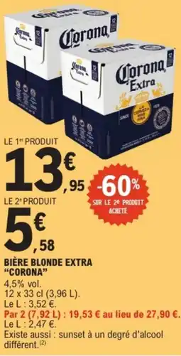 E.Leclerc "CORONA" Bière blonde extra offre