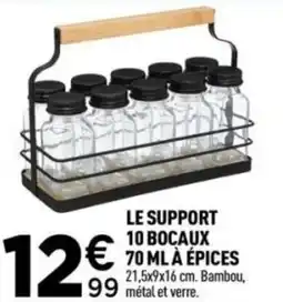 Centrakor Le support 10 bocaux 70 ml à épices offre
