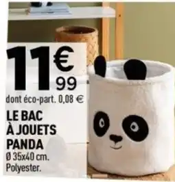 Centrakor Le bac à jouets panda offre