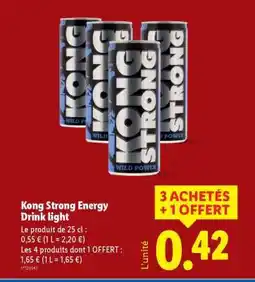 Lidl Kong Strong energy drink light offre