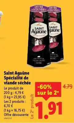 Lidl SAINT AGAÛNE Spécialité de viande séchée offre