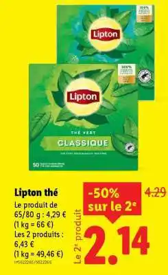 Lidl LIPTON Thé offre