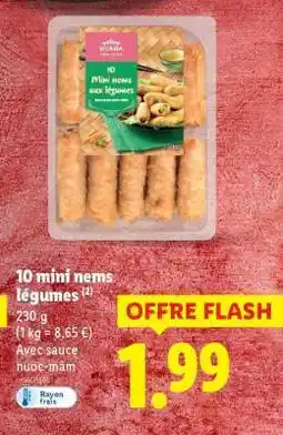 Lidl 10 mini nems légumes offre