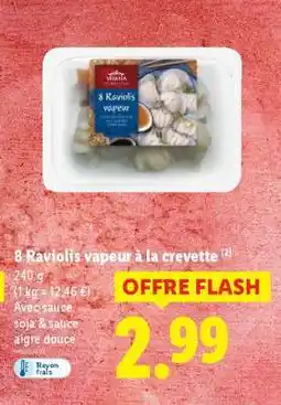 Lidl 8 Raviolis vapeur à la crevette offre