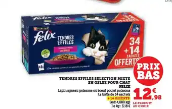 Hyper U FELIX Tendres effiles selection mixte en gelee pour chat offre