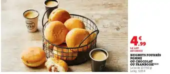 Hyper U Beignets fourrés pomme ou chocolat ou framboise offre