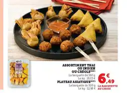 Hyper U Assortiment thai ou indien plateau asiatique offre