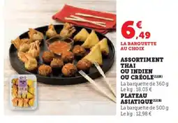 Super U Assortiment thai ou indien ou créole offre