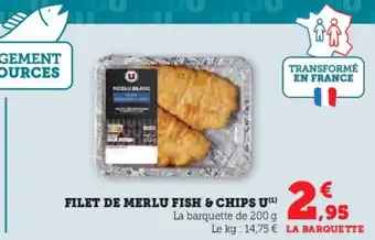 Super U Filet de merlu fish & chips u offre