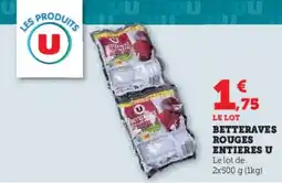 Super U Betteraves rouges entieres u offre