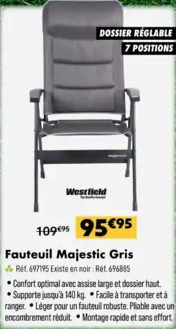 Narbonne accessoires Fauteuil majestic gris offre