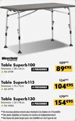 Narbonne accessoires Table superb 100 offre