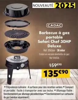 Narbonne accessoires Barbecue à gaz portable safari chef 30hp deluxe offre