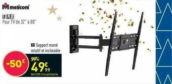 Meliconi Support Mural Rotatif Et Inclinable
