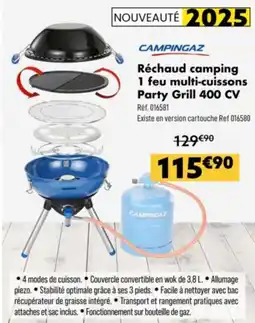 Narbonne accessoires Réchaud camping 1 feu multi cuissons party grill 400 cv offre