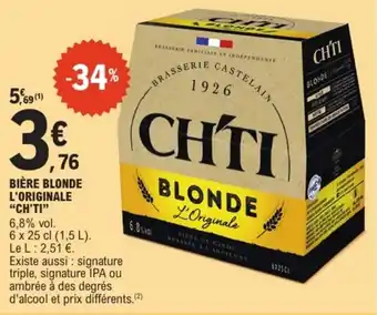 E.Leclerc “CH'TI” Bière blonde l'originale offre
