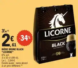 E.Leclerc "LICORNE" Bière brune black offre